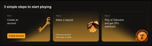 taboobet casino steps to start